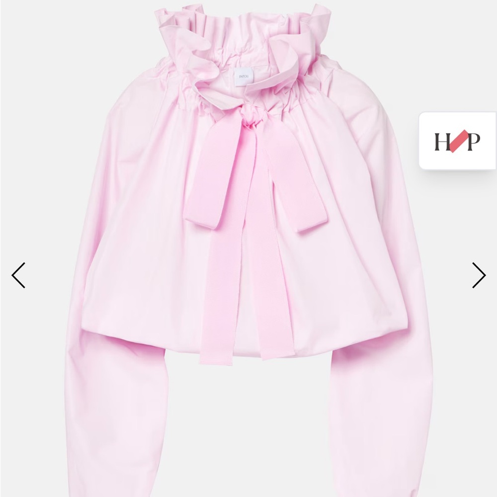 NWT- never worn Pink Patou Iconic Volume Top with Bow Detail